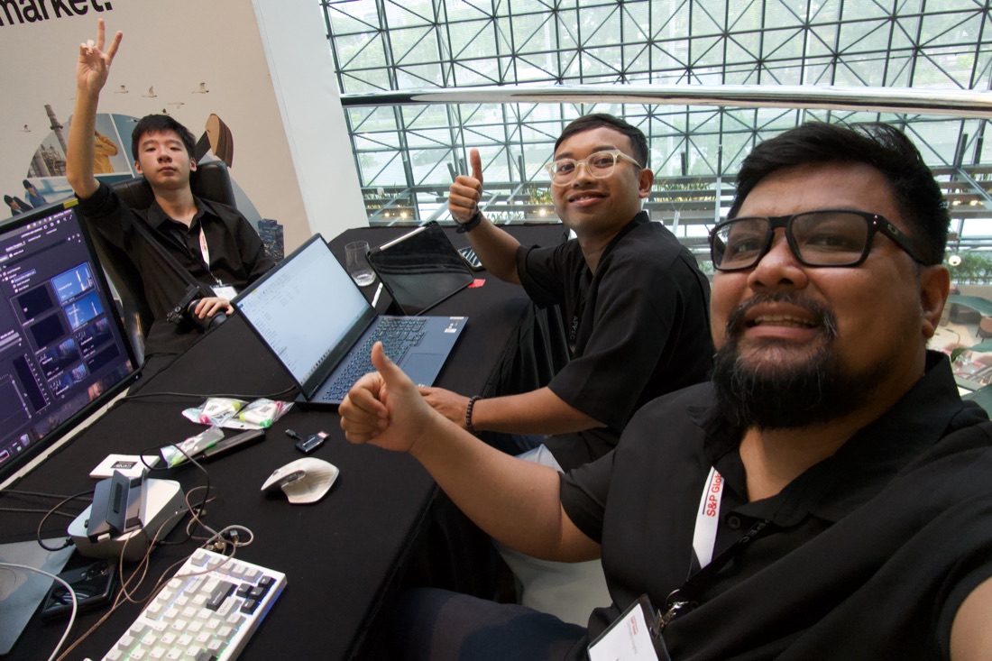 The crew on a live event shoot